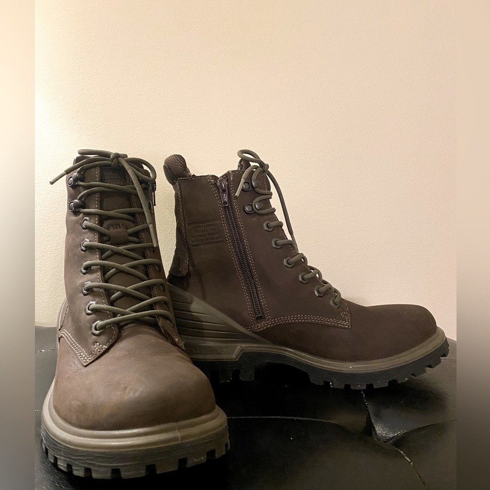 Ecco Men’s Lace-up Suede Leather Winter Boots - Size EU42/8 - Brown